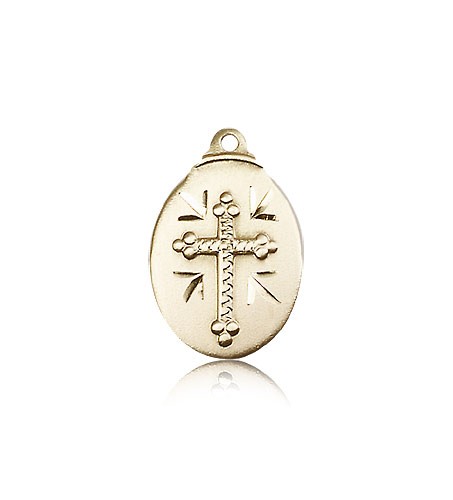 Cross Pendant, 14 Karat Gold - 14 KT Yellow Gold