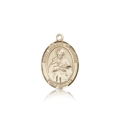 St. Gabriel Possenti Medal, 14 Karat Gold, Medium - 14 KT Yellow Gold