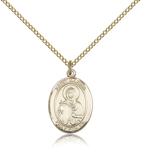St. Marina Medal, Gold Filled, Medium - Gold-tone