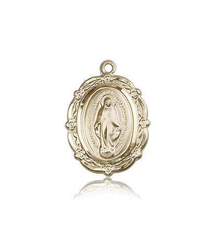 Miraculous Medal, 14 Karat Gold - 14 KT Yellow Gold