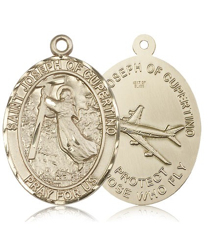 St. Joseph of Cupertino Medal, 14 Karat Gold - 14 KT Yellow Gold