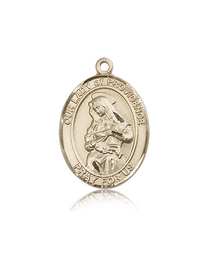 Our Lady of Providence Medal, 14 Karat Gold, Large - 14 KT Yellow Gold
