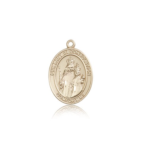 Our Lady of Consolation Medal, 14 Karat Gold, Medium - 14 KT Yellow Gold