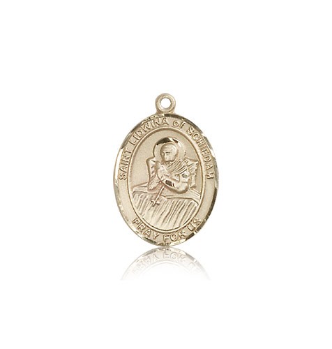 St. Lidwina of Schiedam Medal, 14 Karat Gold, Medium - 14 KT Yellow Gold