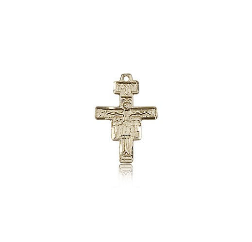San Damiano Crucifix Pendant, 14 Karat Gold - 14 KT Yellow Gold