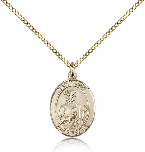 St. Jude Thaddeus Medal, Gold Filled, Medium - Gold-tone