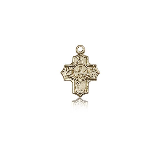 5 Way Cross Pendant, 14 Karat Gold - 14 KT Yellow Gold