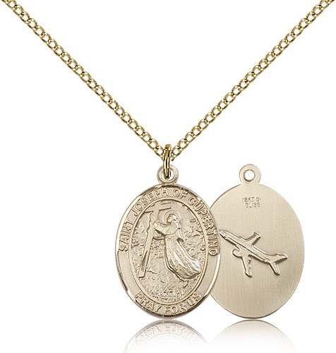 St. Joseph of Cupertino Medal, Gold Filled, Medium - Gold-tone