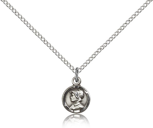 St. Elizabeth Ann Seton Medal, Sterling Silver - 18&quot; 1.2mm Sterling Silver Chain + Clasp