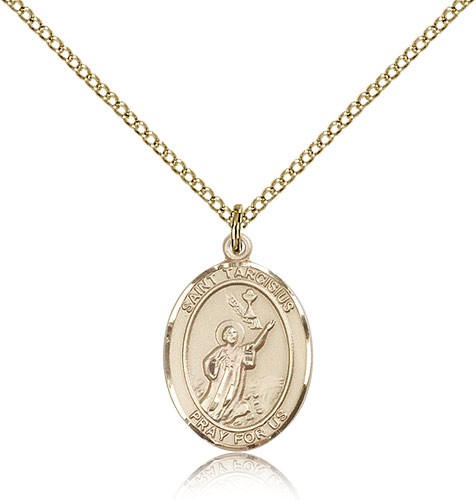St. Tarcisius Medal, Gold Filled, Medium - Gold-tone