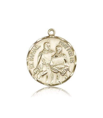 St. Raphael Medal, 14 Karat Gold - 14 KT Yellow Gold