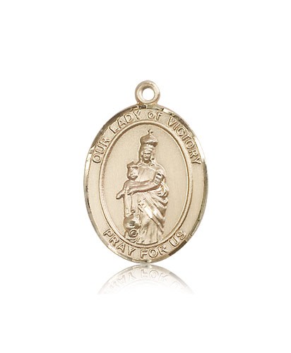 Our Lady of Victory Medal, 14 Karat Gold, Large - 14 KT Yellow Gold