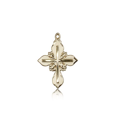 Cross Pendant, 14 Karat Gold - 14 KT Yellow Gold