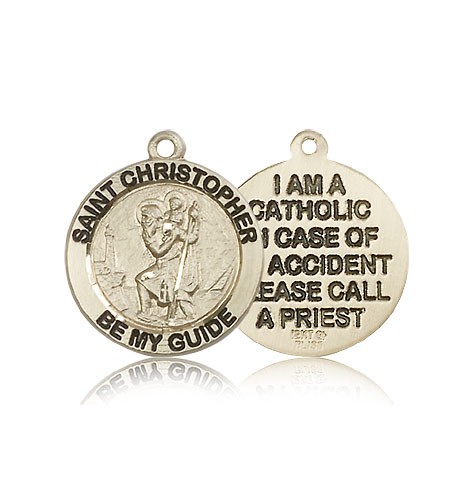 St. Christopher Medal, 14 Karat Gold - 14 KT Yellow Gold