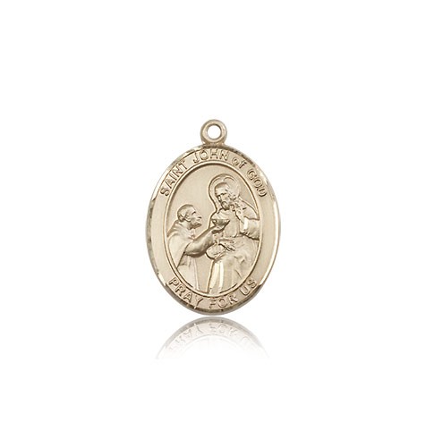 St. John of God Medal, 14 Karat Gold, Medium - 14 KT Yellow Gold