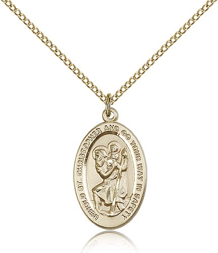 St. Christopher Medal, Gold Filled - Gold-tone