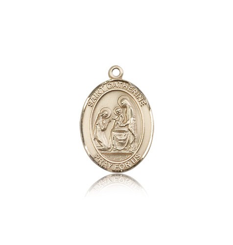 St. Catherine of Siena Medal, 14 Karat Gold, Medium - 14 KT Yellow Gold
