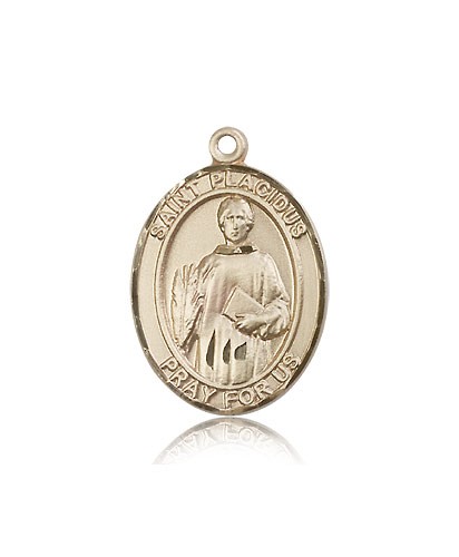 St. Placidus Medal, 14 Karat Gold, Large - 14 KT Yellow Gold