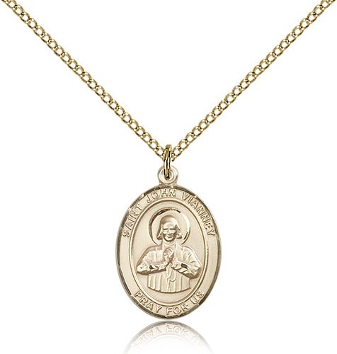 St. John Vianney Medal, Gold Filled, Medium - Gold-tone