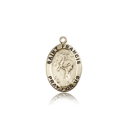 St. Francis of Assisi Medal, 14 Karat Gold - 14 KT Yellow Gold