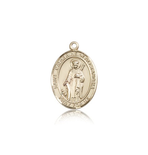 St. Catherine of Alexandria Medal, 14 Karat Gold, Medium - 14 KT Yellow Gold