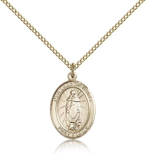 Our Lady of Tears Medal, Gold Filled, Medium - Gold-tone