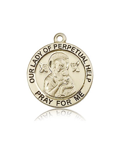 Our Lady of Perpetual Help Medal, 14 Karat Gold - 14 KT Yellow Gold