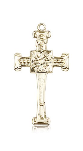 Cross Pendant, 14 Karat Gold - 14 KT Yellow Gold