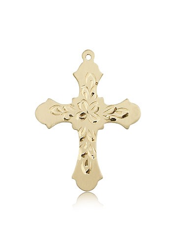 Cross Pendant, 14 Karat Gold - 14 KT Yellow Gold