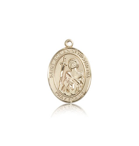 St. Adrian of Nicomedia Medal, 14 Karat Gold, Medium - 14 KT Yellow Gold