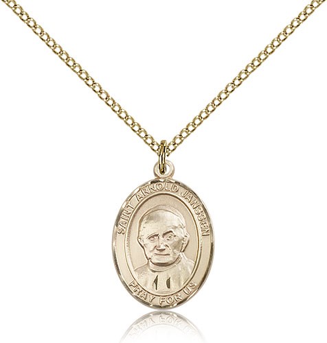 St. Arnold Janssen Medal, Gold Filled, Medium - Gold-tone