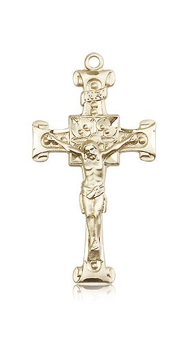 Crucifix Pendant, 14 Karat Gold - 14 KT Yellow Gold