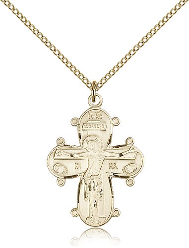 Christine Cross Pendant, Gold Filled - Gold-tone