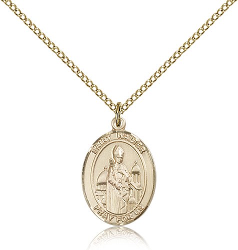 St. Walter of Pontnoise Medal, Gold Filled, Medium - Gold-tone