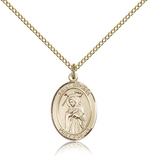 St. Regina Medal, Gold Filled, Medium - Gold-tone