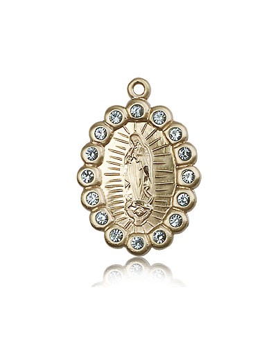 Our Lady of Guadalupe Medal, 14 Karat Gold - 14 KT Yellow Gold