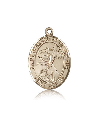 St. Bernard of Clairvaux Medal, 14 Karat Gold, Large - 14 KT Yellow Gold