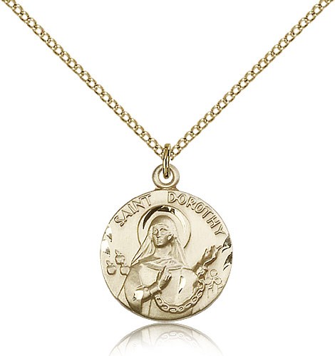 St. Dorothy Medal, Gold Filled - Gold-tone