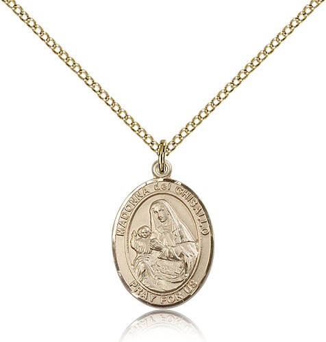 St. Madonna Del Ghisallo Medal, Gold Filled, Medium - Gold-tone