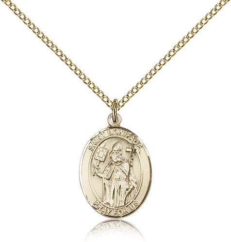 St. Boniface Medal, Gold Filled, Medium - Gold-tone