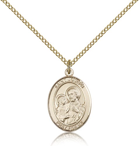 St. Joseph Medal, Gold Filled, Medium - Gold-tone