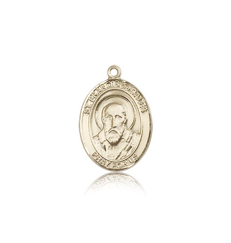 St. Francis De Sales Medal, 14 Karat Gold, Medium - 14 KT Yellow Gold