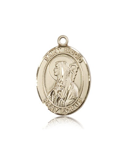 St. Brigid of Ireland Medal, 14 Karat Gold, Large - 14 KT Yellow Gold