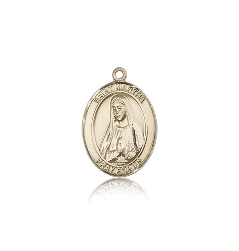 St. Martha Medal, 14 Karat Gold, Medium - 14 KT Yellow Gold