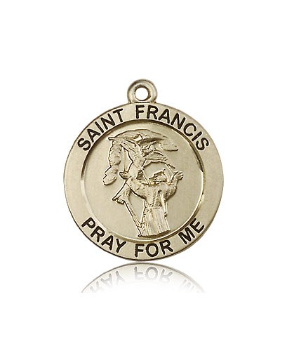 St. Francis Medal, 14 Karat Gold - 14 KT Yellow Gold