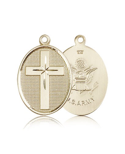 Army Cross Medal, 14 Karat Gold - 14 KT Yellow Gold