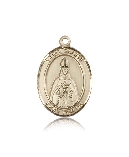 St. Blaise Medal, 14 Karat Gold, Large - 14 KT Yellow Gold