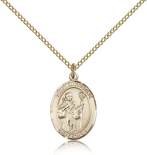 St. Augustine Medal, Gold Filled, Medium - Gold-tone