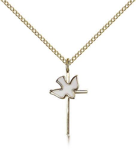 Holy Sprit Cross Pendant, Gold Filled - Gold-tone