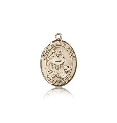 St. Julie Billiart Medal, 14 Karat Gold, Medium - 14 KT Yellow Gold